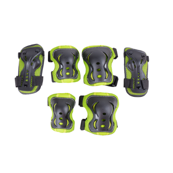 Набор защиты Tech Team Safety line 700 черно-салатовый (РАЗМЕР M)